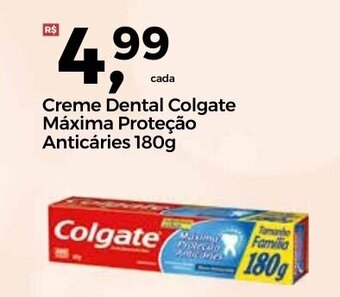 Frangolândia Creme dental Colgate maxima Protecao Anticaries 180g oferta