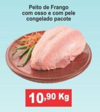 Peito de Frango com osso e com pele congelado pacote