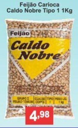 Calvo Atacadista Feijao Carioca Caldo Nobre Tipo 1 1kg oferta