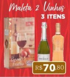 Maleta 2 Vinhos 3 Itens