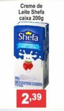 Calvo Atacadista Creme de leite shefa caixa 200g oferta