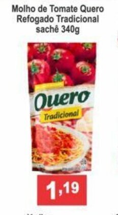 Calvo Atacadista Molho de Tomate Quero Refogado Tradicional scahe 340g oferta