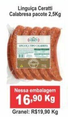Calvo Atacadista Linguica Ceratti Calabresa pacote 2.5kg oferta