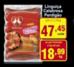 Rossi Supermercado Linguica calabresa Perdigao 1kg oferta