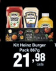 Rossi Supermercado Kit Heinz Burger Pack 867g oferta