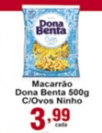 Rossi Supermercado Macarrao Dona Benta 500g c/ Ovos Ninho oferta