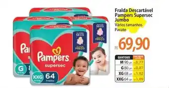 Atacadão Pampers - fralda descartável supersec jumbo oferta