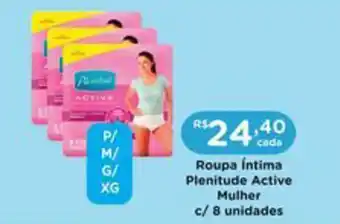 Roupa Intima Plenitude Active Mulher c/8 unidades