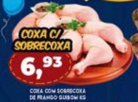 Coxa com Sobrecoxa de frango 1kg oferta na Supermercados Cristal