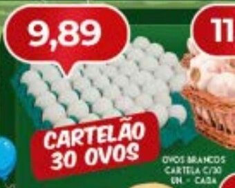 Supermercados Cristal Ovos Brancos Cartela c/30 un- cada oferta