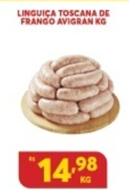 Atacadão Centro Sul Linguica Toscana de Frango Avigran 1kg oferta
