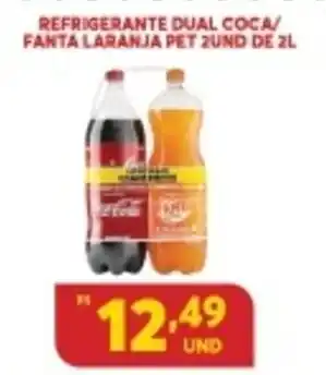 Atacadão Centro Sul Refrigerante Dual Coca-Cola/ Fanta Laranja pet 2 und de 2L oferta