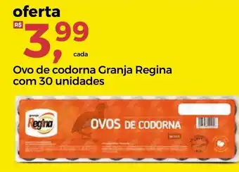 Frangolândia Ovo de Codorna Granja Regina com 30 unidades oferta