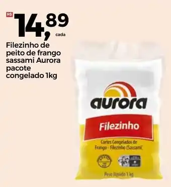 Frangolândia Filezinho de peito de Frango sassami Aurora pacote congelado 1kg oferta