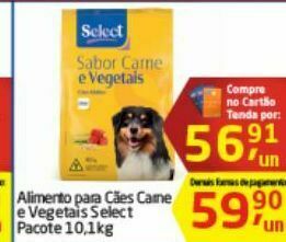 Tenda Atacado Ração para cães select 10.1 kg oferta