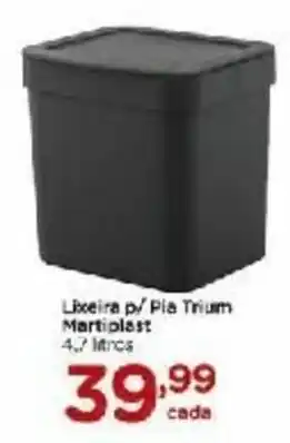 Lixeira p/ Pia Trium Martiplast 4.7L