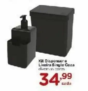 Carrefour Kit Dispenser e Lixeira Single Coza oferta