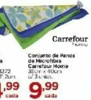 Carrefour Conjunto de Panos de MIcrofibra carrefour Home oferta
