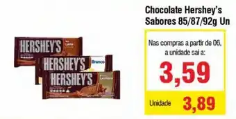 Spani Atacadista Chocolate Hershey's Sabores 85g/87g/92g un. oferta