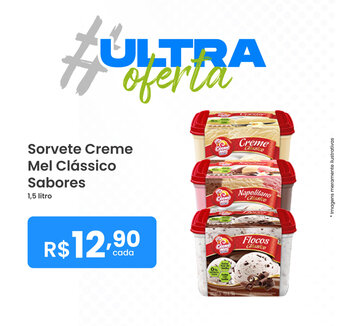 Ultrabox Sorvete Creme Mel Classico Sabores 1.5L oferta
