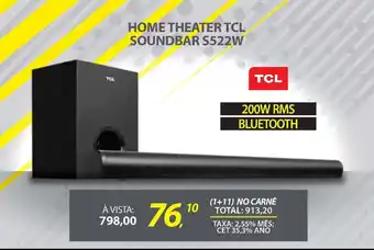 Lojas Cem Home theater tcl soundbar s522w oferta