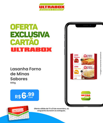 Ultrabox Lasanha Forno de Minas Sabores 600g oferta