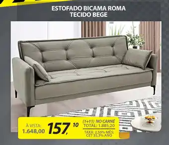 Lojas Cem Estofado bicama roma tecido bege oferta