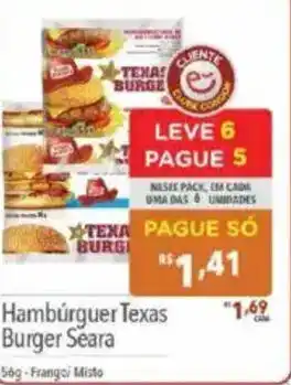 Supermercados Condor Hambúrguer Texas Burger Seara oferta