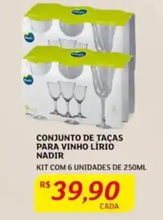 Assaí Atacadista Conjunto de taças para vinho lirio nadir oferta