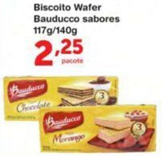 Roldão Biscoito Wafer Bauducco Sabores 117g/140g oferta