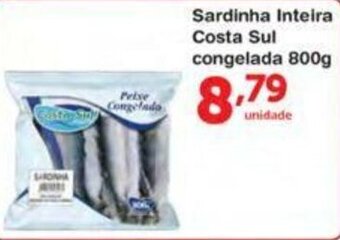 Sardinha Inteira Costa Sul congelada 800g