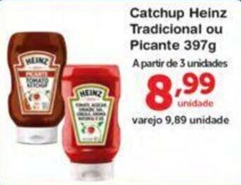 Roldão catchup heinz Tradicional ou Picante 397g oferta
