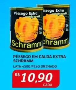 Assaí Atacadista Pèssego em calda extra schramm lata peso drenado oferta