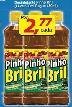 Desinfetante Pinho Bril Leve 500ml Pague 450ml