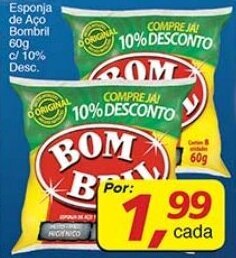 Supermercados Guanabara Esponja de Aco Bombril 60g c/10% Desc. oferta