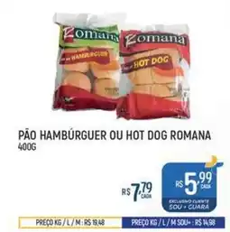 Pão hamburguer ou hot dog romana