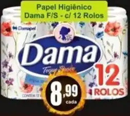 Papel Higiénico Dama F/S c/12 Rolos