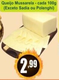 Sol Supermercados Queijo Mussarela cada 100g oferta