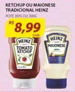 Ketchup ou Maionese Tradicional Heinz 390g