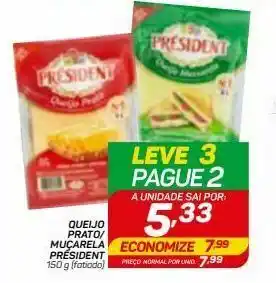 GBarbosa Queijo prato/ muçarela président 150 g oferta