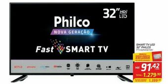 Smart tv led 32” philco