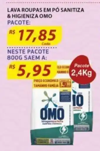 Assaí Atacadista Lava roupas em po Sanitiza & Higieniza Omo 2.4kg oferta