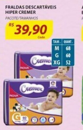 Assaí Atacadista Fraldas Descartaveis Hiper Cremer oferta