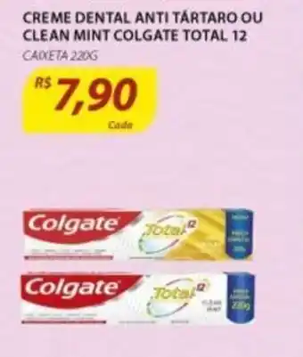 Assaí Atacadista Creme Dental Anti Tartaro ou Clean Mint Colgate Total 12 220g oferta