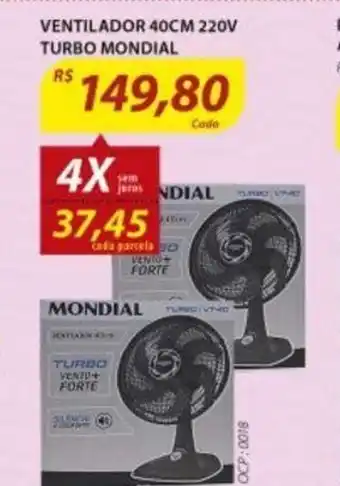 Assaí Atacadista Ventilador 40cm 220V Turbo Mondial oferta