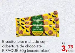 Cometa Supermercados Biscoito leite maltado com cobertura de chocolate PIRAQUE oferta