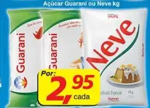 Supermercados Guanabara Acucar Guarani ou Neve 1kg oferta
