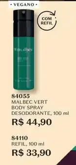 O Boticário O boticario - malbec vert body spray desodorante oferta