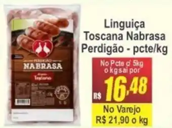 Serrano Supermercado Linguiça Toscana Nabrasa Perdigão oferta