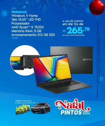 Lojas Pintos ASUS Notebook oferta